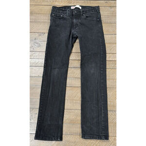 Levis 511 Black Jeans Boys Slim Fit Regular Adjustable Waist - 26x26 - Size 12